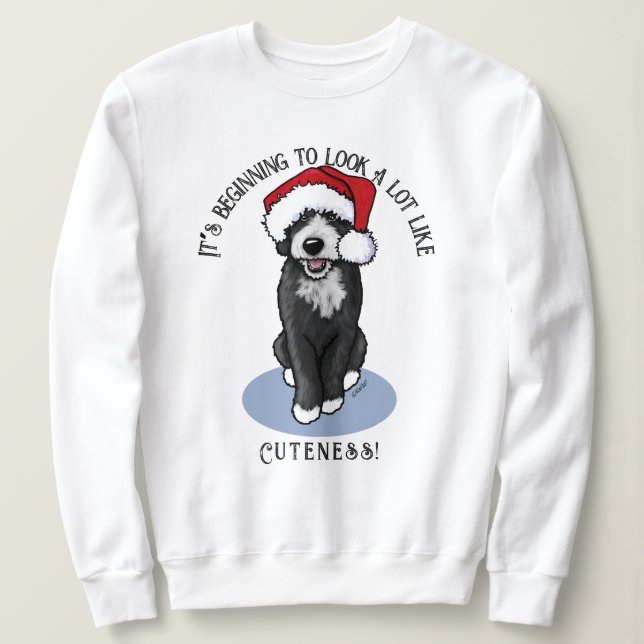 KiniArt Bernadoodle Sweatshirt de Noël (Design devant)