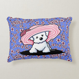 KiniArt Bichon Cerry Blossom Lumbar Coussin