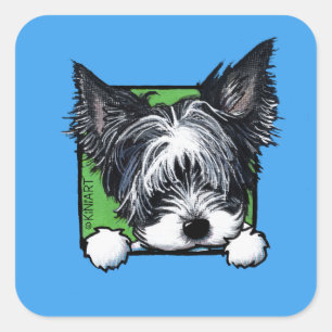 KiniArt Biewer Yorkie Grand Carré Sticker