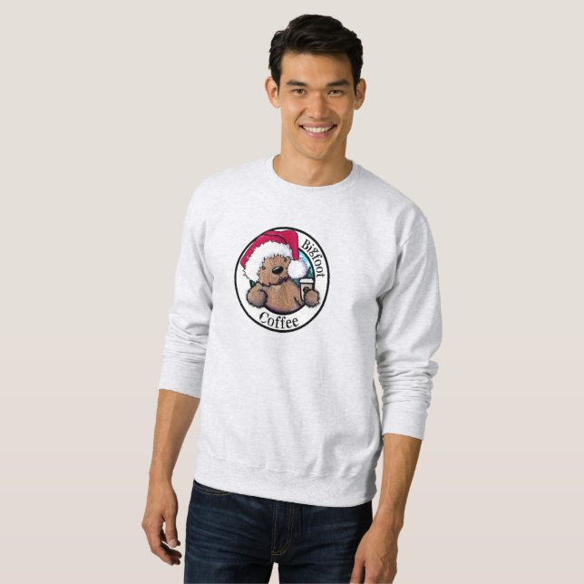 KiniArt Bigfoot Café Sweatshirt de Noël (Devant entier)