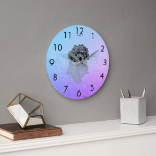 KiniArt Black Goldendoodle Grande horloge