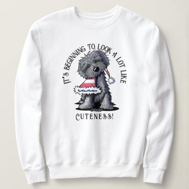 KiniArt Bouvier des Flandres Sweatshirt de Noël (Design devant)