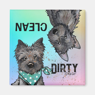 KiniArt Cairn Nettoyer Lave-vaisselle sale Magnet