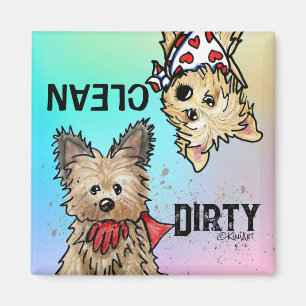 KiniArt Cairn Nettoyer Lave-vaisselle sale Magnet