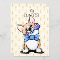 KiniArt Corgi Baby Shower Invitations