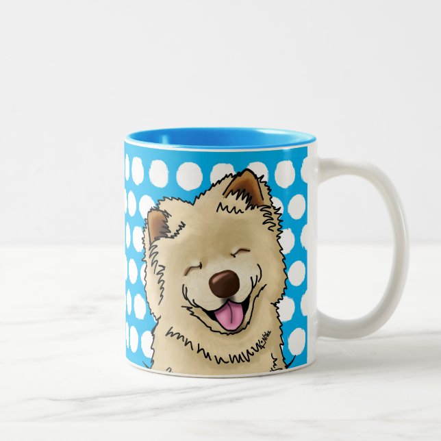 KiniArt crème souriante Chow Mug (Droit)