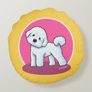 KiniArt Curious Bichon Coussin rond