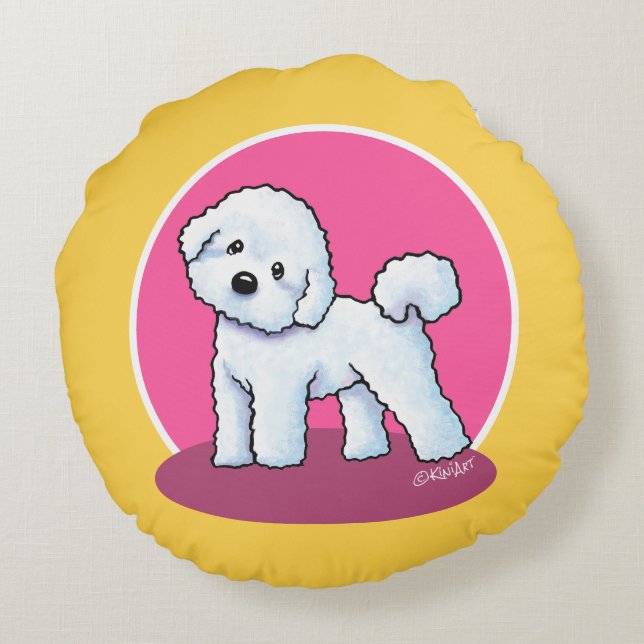 KiniArt Curious Bichon Coussin rond (Dos)