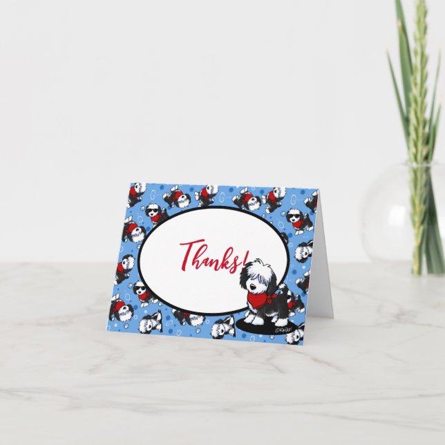 KiniArt Cutieface OES Carte de remerciements de ch (Devant)