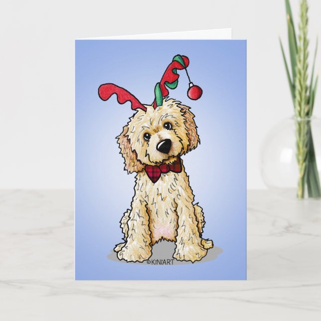 KiniArt DoodleMoji Reindeer Carte de Noël (Devant)