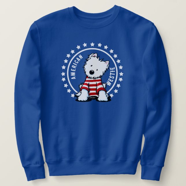 KiniArt Étoiles Et Stripes Sweatshirt Westie (Design devant)