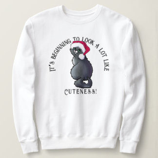 KiniArt Grey Chat Sweatshirt de Noël
