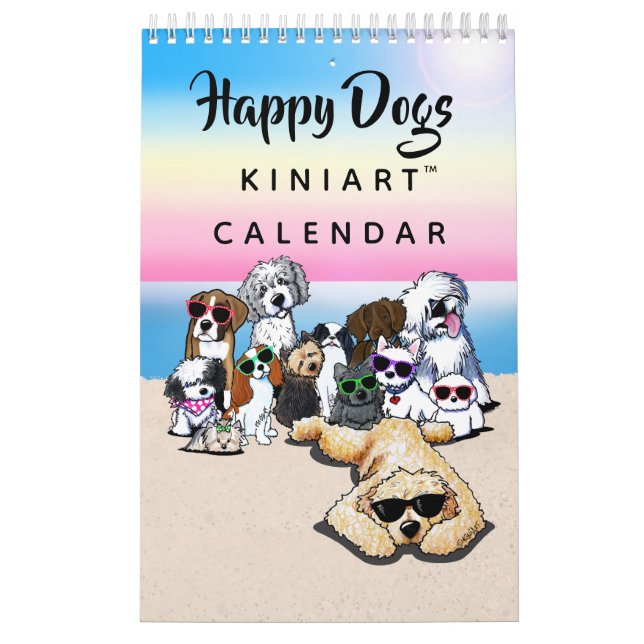 KiniArt Happy Chiens Petit Calendrier (Protection)