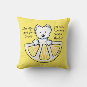 KiniArt Life Lemons Westie Coussin