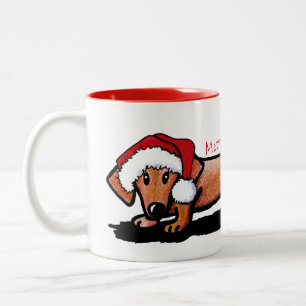 KiniArt Little Red Doxie Christmas Mug