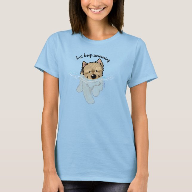 KiniArt Natation Cairn Terrier T-shirt (Devant)