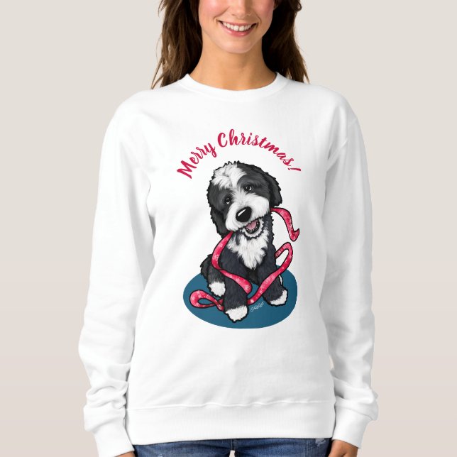 KiniArt Noël Bernadoodle Sweatshirt pour chiots (Devant)