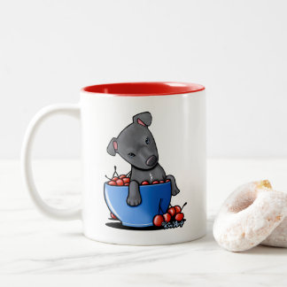 KiniArt Pitbull Chiot bicolore Mug à café à deux t