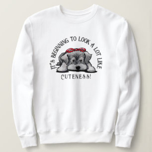 KiniArt Schnauzer Chiot Sweatshirt de Noël