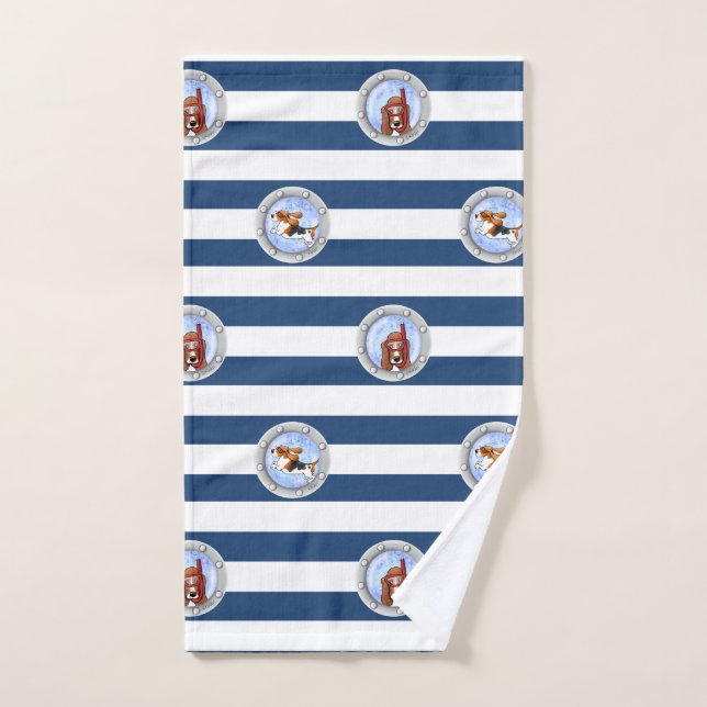KiniArt Snorkeling Basset Hounds (Serviette à main)