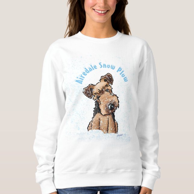 KiniArt Snowy Airedale Terrier Sweatshirt (Devant)