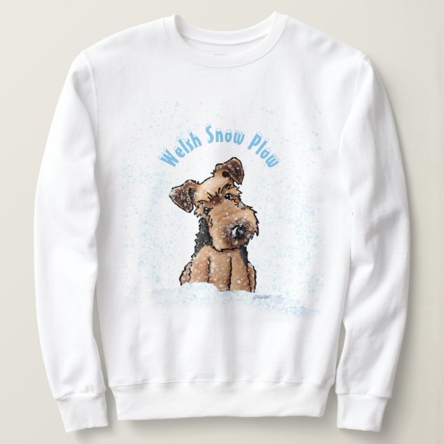 KiniArt Snowy Welsh Terrier Sweatshirt (Design devant)