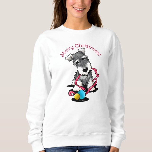 KiniArt Sweatshirt de Noël Mini Schnauzer (Devant)