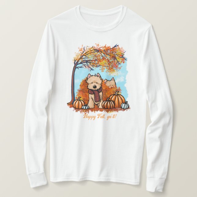 KiniArt T-Shirt Automne Cairn Terriers (Design devant)