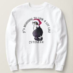 KiniArt Tuxedo Chat Sweatshirt de Noël