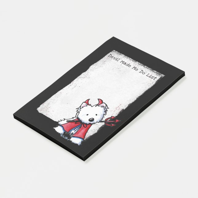 KiniArt Westie Diable Post-It Notes (Incliné)