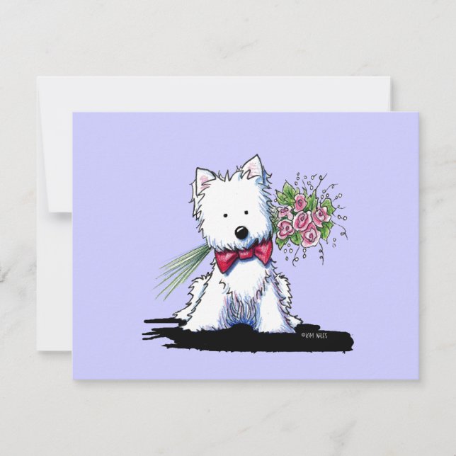 KiniArt Westie M. Pawfect Invitations Plat (Devant)