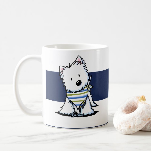 KiniArt Westie Mug nautique (Avec donut)