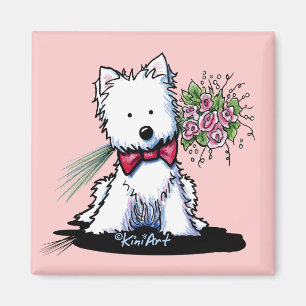 KiniArt Westie Saint-Valentin Magnet