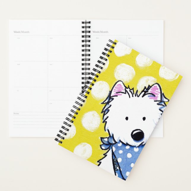 KiniArt Westie Sunshine Planner (Devant avec enveloppe)