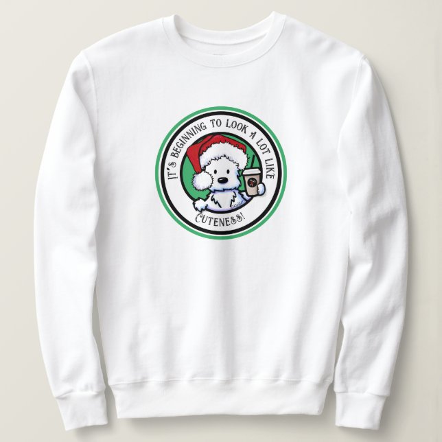 KiniArt Westie Sweatshirt de café de Noël (Design devant)