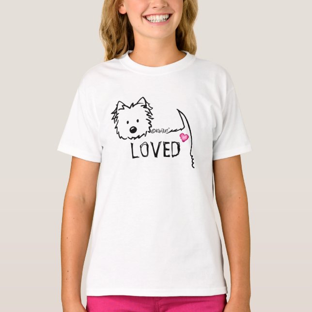 KiniArt Westie Terrier LOVE T-shirt (Devant)