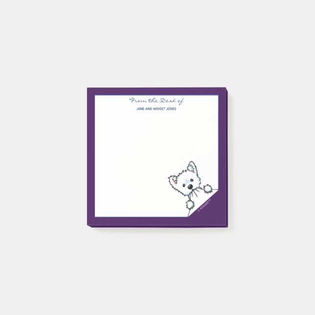 KiniArt Westie Terrier Post-it Notes (Devant)