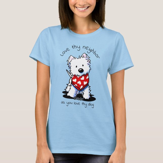 KiniArt Westie Valentine Light T-Shirt (Devant)