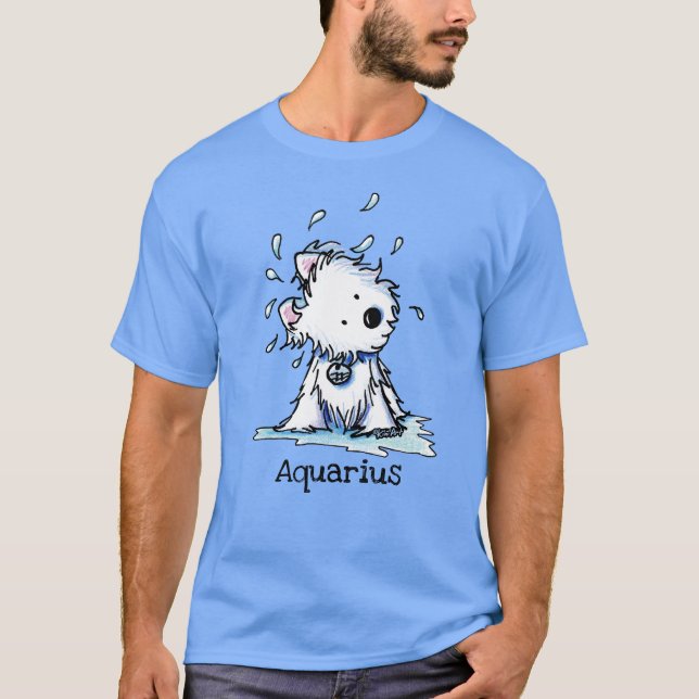KiniArt Westie Zodiac Aquarius T-shirt (Devant)