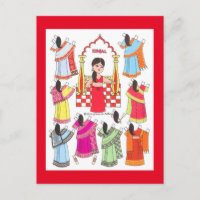 Kinjal, Sari Girl India Papier carte postale