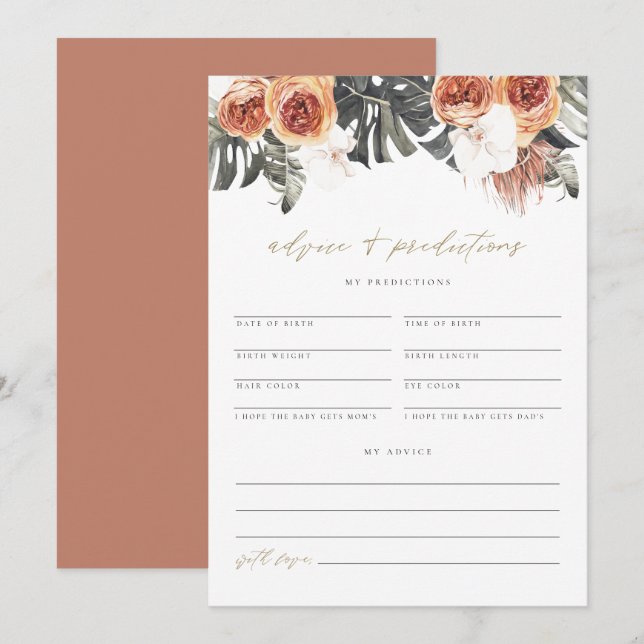 KINSLEY Boho Terracotta Tropical Carte de Conseils (Devant / Derrière)