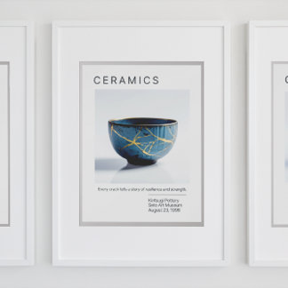 Kintsugi Poterie Poster série | Blanc
