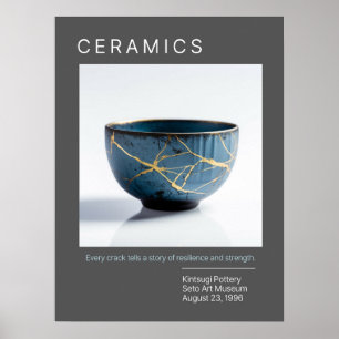 Kintsugi Pottery Poster Series Gray