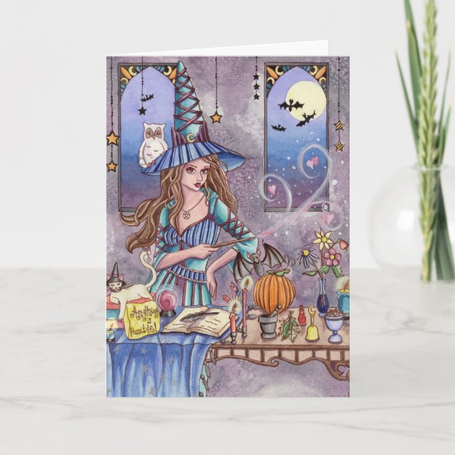 Kirra - carte de sorcière, de chat et de hibou (Devant)
