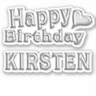 Kirsten Happy Birthday Silver Autocollants