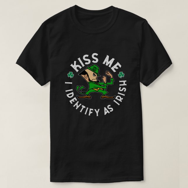 Kiss Me I Identifiez Comme T-shirt Irlandais (Design devant)