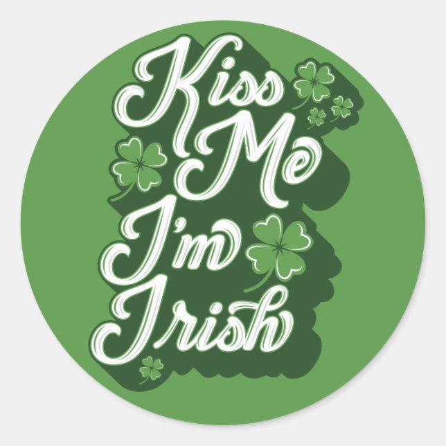 KISS ME, I M IRISH / Stickers de la Saint Patrick (Devant)
