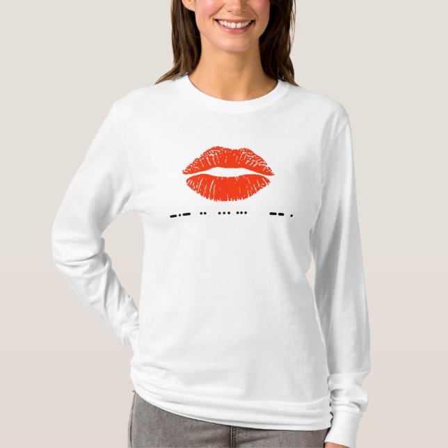 Kiss Me in Morse Code New Year's Eve T-Shirt (Devant)