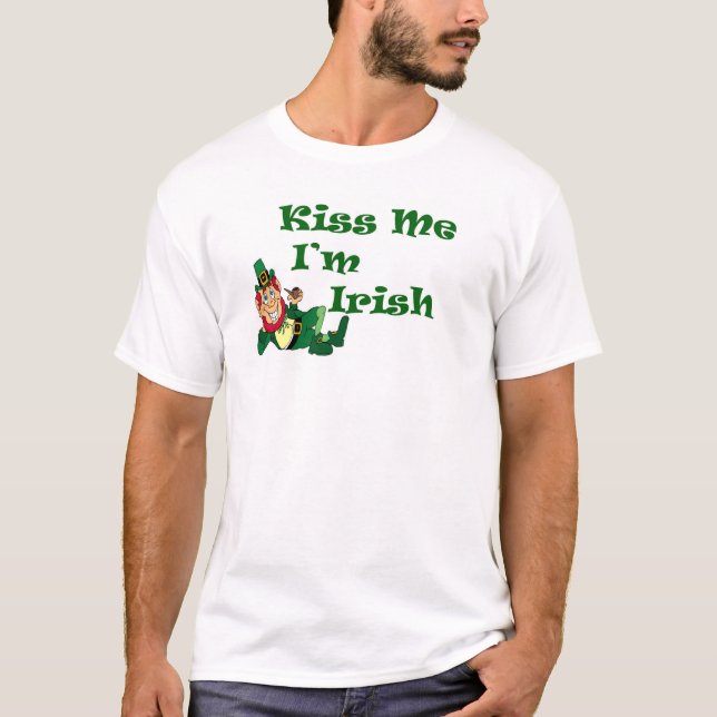 Kiss Me Je suis Irlandais T-shirt Basic Homme (Devant)