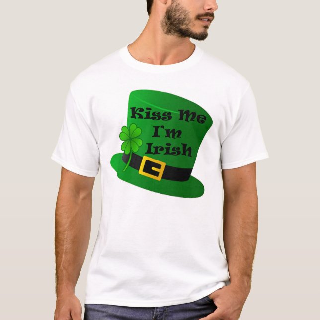 Kiss Me Je suis Irlandais T-Shirt de base pour hom (Devant)